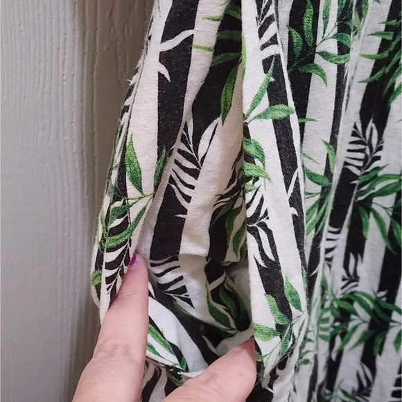 Xoxo linen blend‎ tropical palm tree wide leg jumpsuit size XXL - Picture 7 of 9